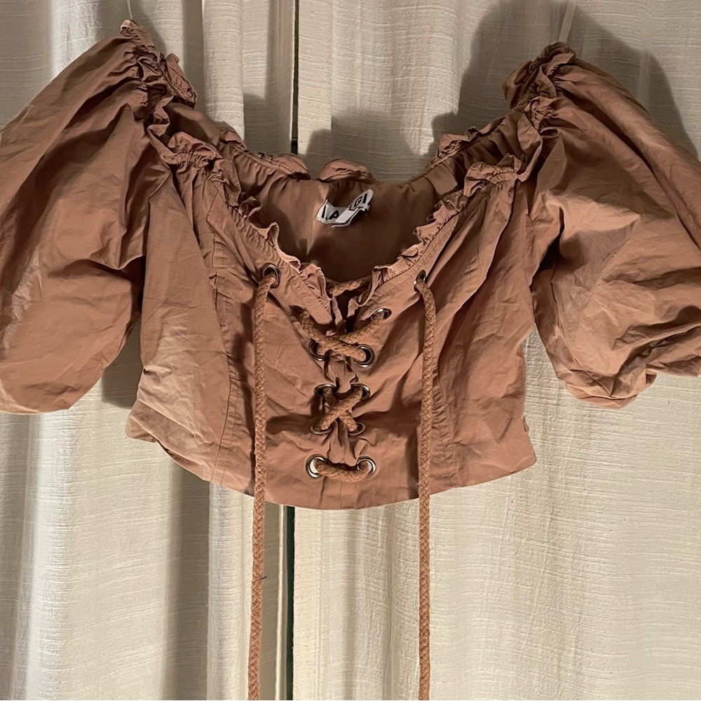 Elegant Brown Off-Shoulder Top